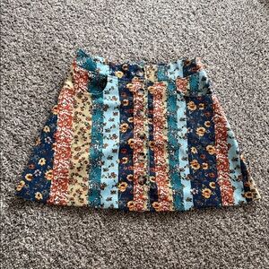 Floral Patchwork A-Line Skirt